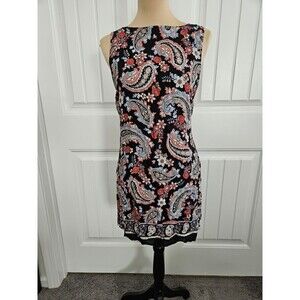 J.Jill Women Paisley Flowy Casual Dress S Back Slit